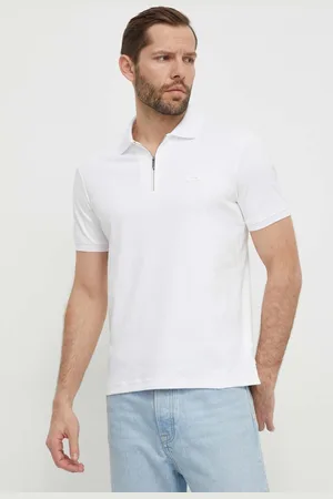 Calvin Klein Bavlněné polo tričko bílá barva, K10K112754