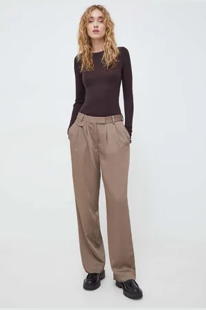 Bruuns Bazaar Kalhoty dámské, barva, jednoduché, high waist