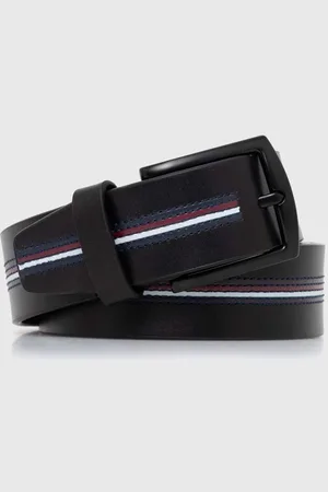 Tommy Hilfiger Kožený pásek pánský, tmavomodrá barva, AM0AM12164