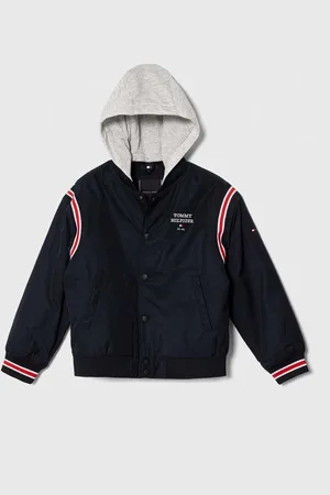 Tommy Hilfiger Dětská bunda tmavomodrá barva