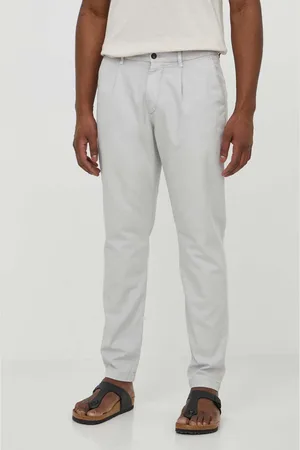 Tommy Hilfiger Kalhoty s příměsí lnu barva, ve střihu chinos, MW0MW33914