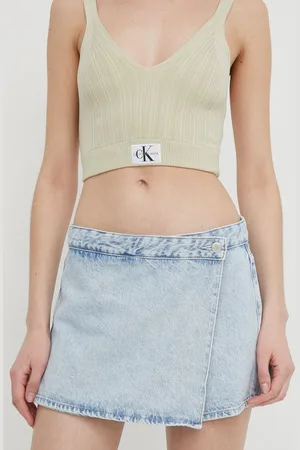 Calvin Klein Džínové šortky dámské, hladké, high waist, J20J222802
