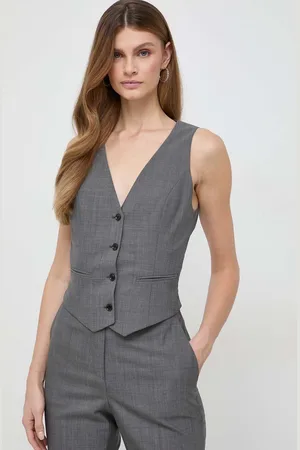 HUGO BOSS Vlněná vesta barva, jednořadá, 50513132
