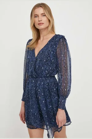 Pepe Jeans Šaty Camille tmavomodrá barva, mini, PL953521