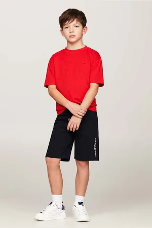 Tommy Hilfiger Dětské bavlněné šortky tmavomodrá barva
