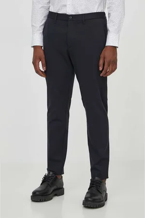 HUGO BOSS Kalhoty pánské, tmavomodrá barva, přiléhavé, 50513436