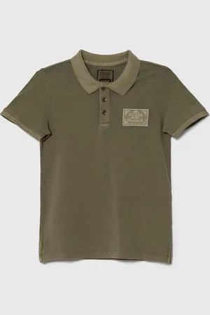 Guess Dětská bavlněná polokošile barva, s aplikací