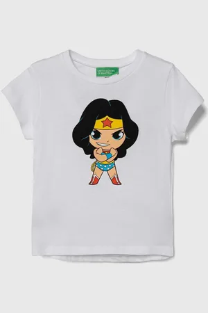 Benetton Dětské bavlněné tričko barva