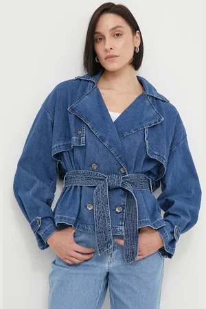Pepe Jeans Džínová bunda DUNE dámská, tmavomodrá barva, přechodná, PL402380
