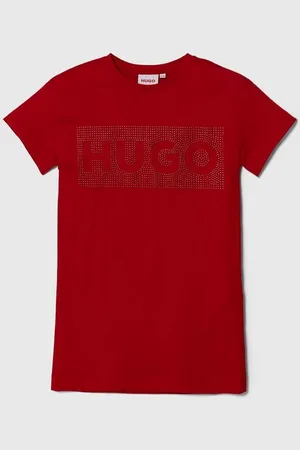 HUGO BOSS Dětské bavlněné šaty barva, mini
