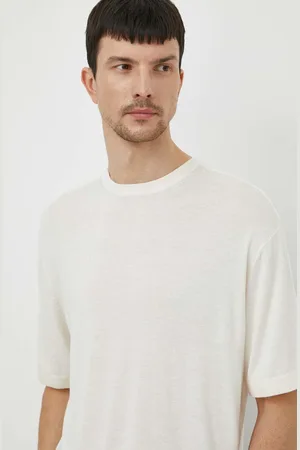 Calvin Klein Tričko s příměsí hedvábí barva, K10K112852