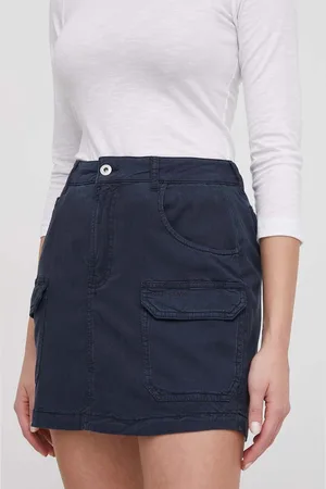 Pepe Jeans Sukně TARA tmavomodrá barva, mini, PL901102