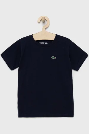 Lacoste Dětské tričko tmavomodrá barva, hladký