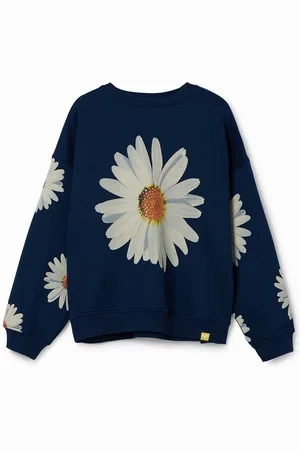 Desigual Dětská bavlněná mikina tmavomodrá barva, vzorovaná