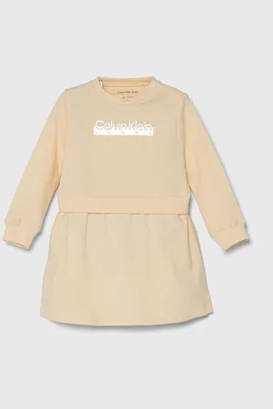Calvin Klein Dětské bavlněné šaty barva, mini