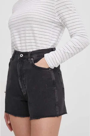 Pepe Jeans Džínové šortky A-LINE SHORT UHW dámské, barva, hladké, high waist, PL801112RH5
