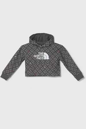 The North Face Dětská bavlněná mikina DREW PEAK LIGHT HOODIE PRINT barva, s kapucí, vzorovaná
