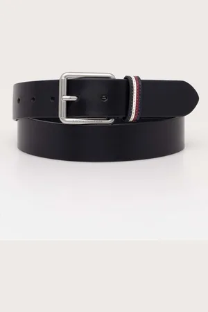 Tommy Hilfiger Kožený pásek pánský, tmavomodrá barva, AM0AM12168
