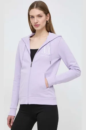 Armani Exchange Bavlněná mikina dámská, barva, s kapucí, hladká, 8NYM22 YJ68Z