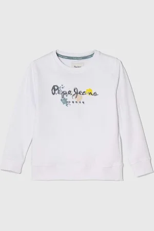 Pepe Jeans Dětská bavlněná mikina BIGE barva, s potiskem