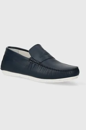U.S. Polo Assn. Kožené mokasíny RIVER pánské, tmavomodrá barva, RIVER003M 4L1