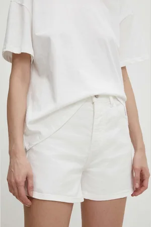 ANSWEAR Džínové šortky dámské, barva, hladké, high waist