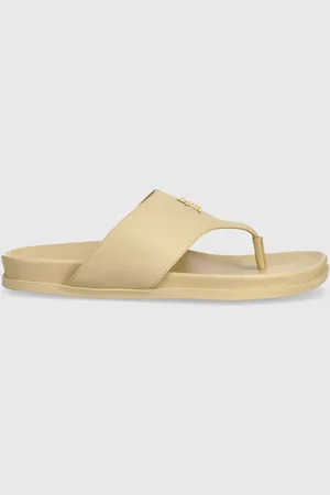 Tommy Hilfiger Kožené žabky THONG COMFORT SANDAL dámské, barva, na plochém podpatku, FW0FW08042