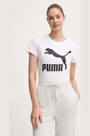 PUMA Bavlněné tričko Classic Logo Tee barva, 530076.02-white