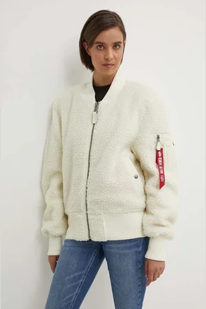 Alpha Industries Bomber bunda Ma-1 Teddy barva, přechodná, oversize, 108102.16-cream