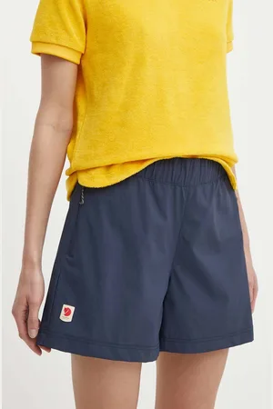 Fjällräven Outdoorové šortky High Coast tmavomodrá barva, high waist, F87034