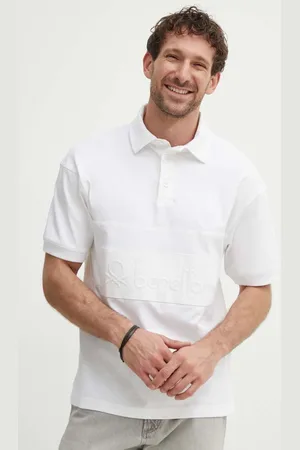 Benetton Bavlněné polo tričko barva, s aplikací