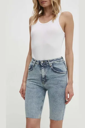 ANSWEAR Džínové šortky dámské, hladké, high waist