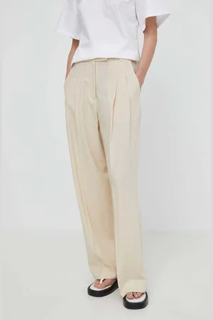 By Malene Birger Plátěné kalhoty barva, jednoduché, high waist