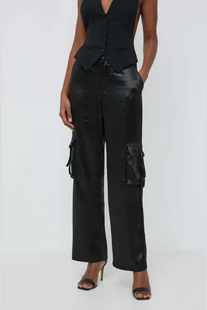 Guess Kalhoty JAMIE dámské, barva, jednoduché, high waist, W4GB44 WECV2
