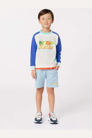 Kenzo Dětská bavlněná mikina vzorovaná