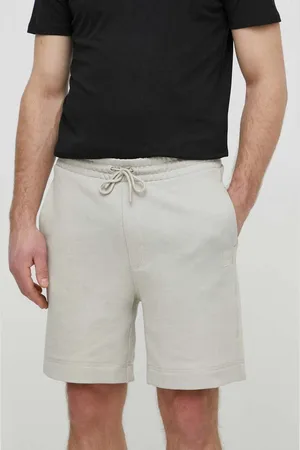 HUGO BOSS Bavlněné šortky tyrkysová barva, melanžové