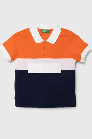 Benetton Dětská bavlněná polokošile barva