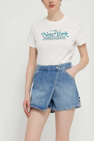 Tommy Hilfiger Džínová kalhotová sukně high waist, DW0DW18115