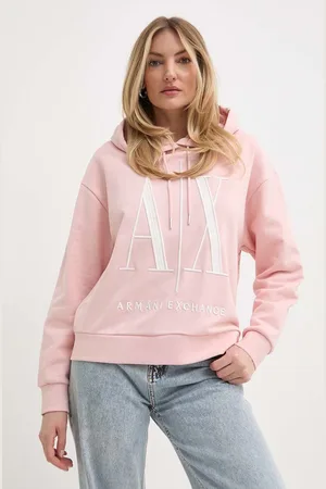 Armani Exchange Bavlněná mikina dámská, barva, s kapucí, s aplikací, 8NYM52 YJ68Z