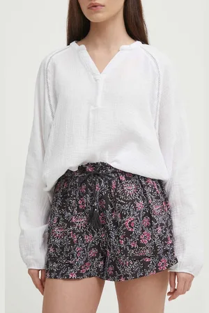 Pepe Jeans Kraťasy PATTY dámské, barva, vzorované, high waist, PL801103
