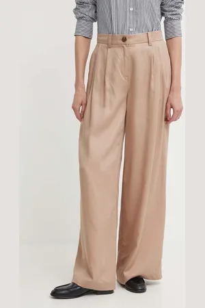 Sisley Kalhoty dámské, barva, široké, high waist