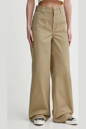 Dickies Kalhoty WIDE LEG WORK PANT W dámské, barva, široké, high waist, DK0A4YSE