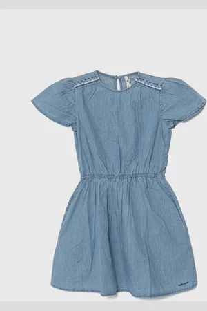 Pepe Jeans Dětské riflové šaty QUINCY mini