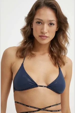 Tommy Hilfiger Plavková podprsenka tmavomodrá barva, mírně vyztužený košík, UW0UW05074
