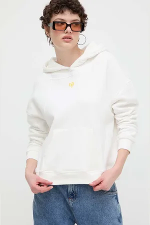 Desigual Bavlněná mikina LOGO dámská, barva, s kapucí, hladká, 24SWSK43