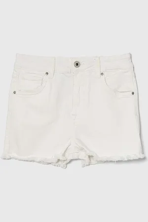 Pepe Jeans Dětské riflové kraťasy A-LINE SHORT HW JR barva, hladké, nastavitelný pas