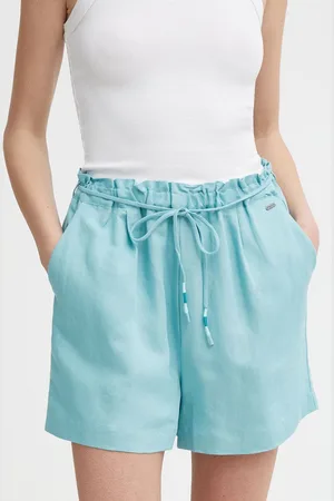 Pepe Jeans Plátěné kraťasy MARTA barva, hladké, high waist, PL801099