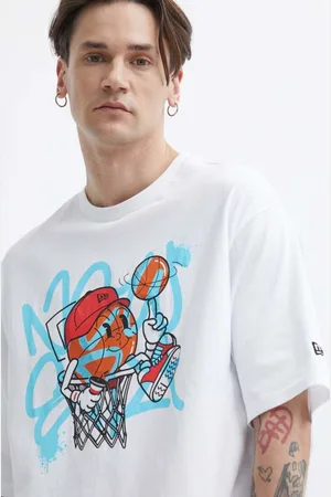 New Era Bavlněné tričko barva, s potiskem
