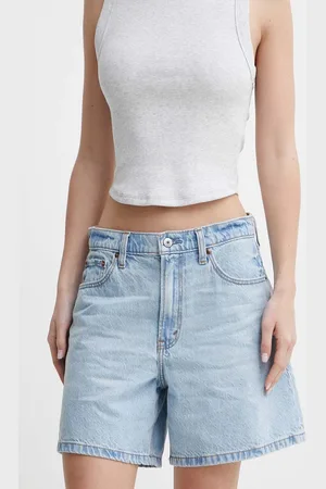Abercrombie & Fitch Džínové šortky dámské, hladké, high waist