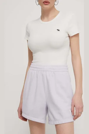 Abercrombie & Fitch Kraťasy dámské, barva, hladké, high waist